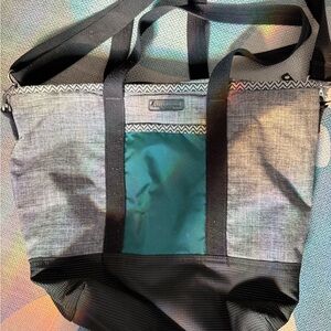 Timbuktu Gray and Teal Tote Bag
